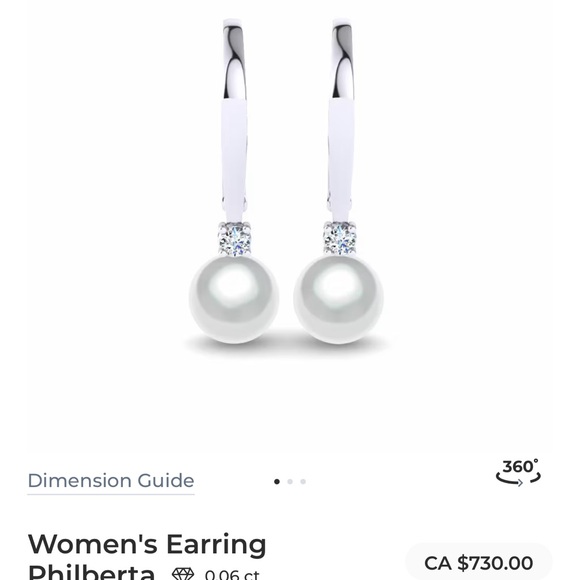 14k white gold Philberta earrings - Picture 1 of 6